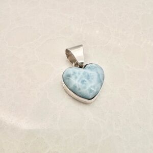 Larimar Sterling Silver Heart Pendant-Like New